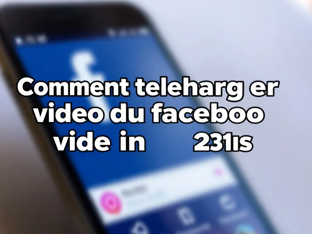 Comment telecharger video du facebook facilement en 2023